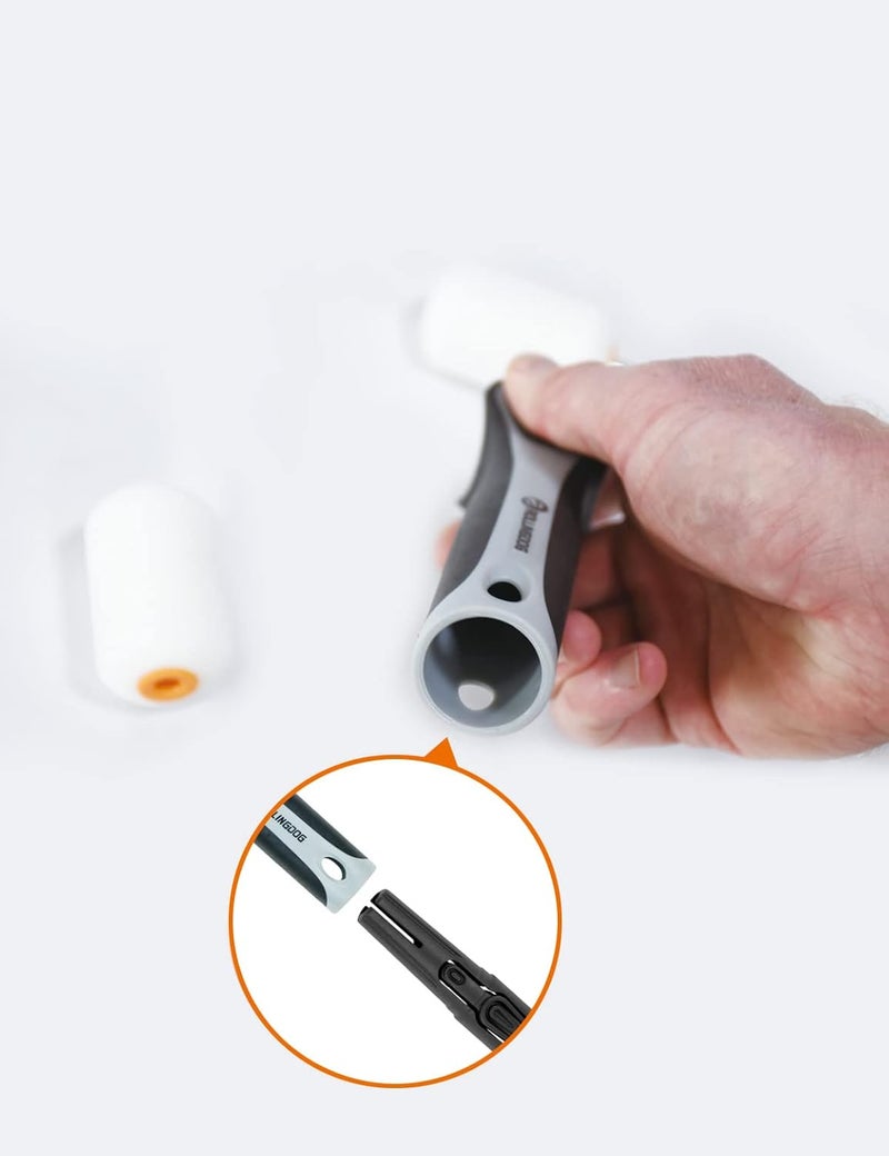 Rolling Dog 2 Inch Small Paint Roller Frame - Single Rod Use with 2 inch Mini Paint Roller Covers for Smooth Cutting in and Detail Painting - Image 4